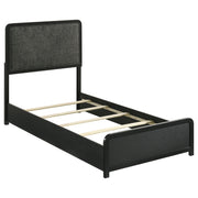 Tampa Furniture Outlet - Coaster - Cavelle 51-inch Upholstered Twin Panel Bed Black - 223661T