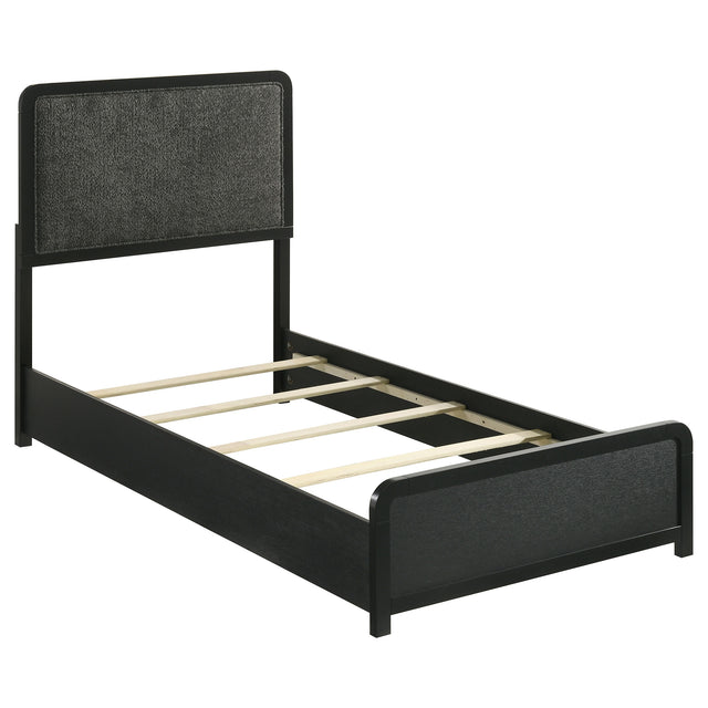Tampa Furniture Outlet - Coaster - Cavelle 51-inch Upholstered Twin Panel Bed Black - 223661T