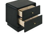 Cavelle 2-drawer Nightstand Bedside Table Black - Tampa Furniture Outlet