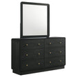 Tampa Furniture Outlet - Coaster - Cavelle 6-drawer Dresser and Mirror Black - 223663M