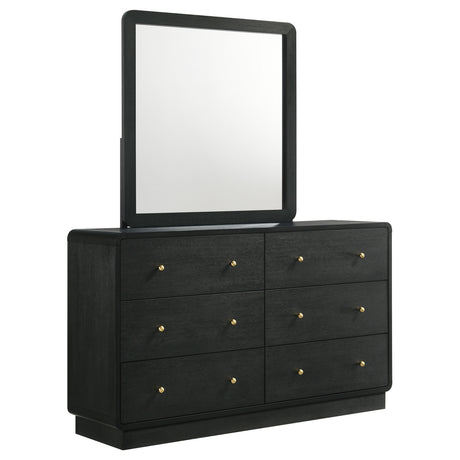 Tampa Furniture Outlet - Coaster - Cavelle 6-drawer Dresser and Mirror Black - 223663M