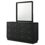 Cavelle 6-drawer Dresser and Mirror Black - Tampa Furniture Outlet