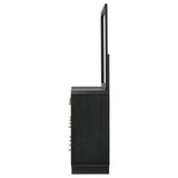 Cavelle 6-drawer Dresser and Mirror Black - Tampa Furniture Outlet