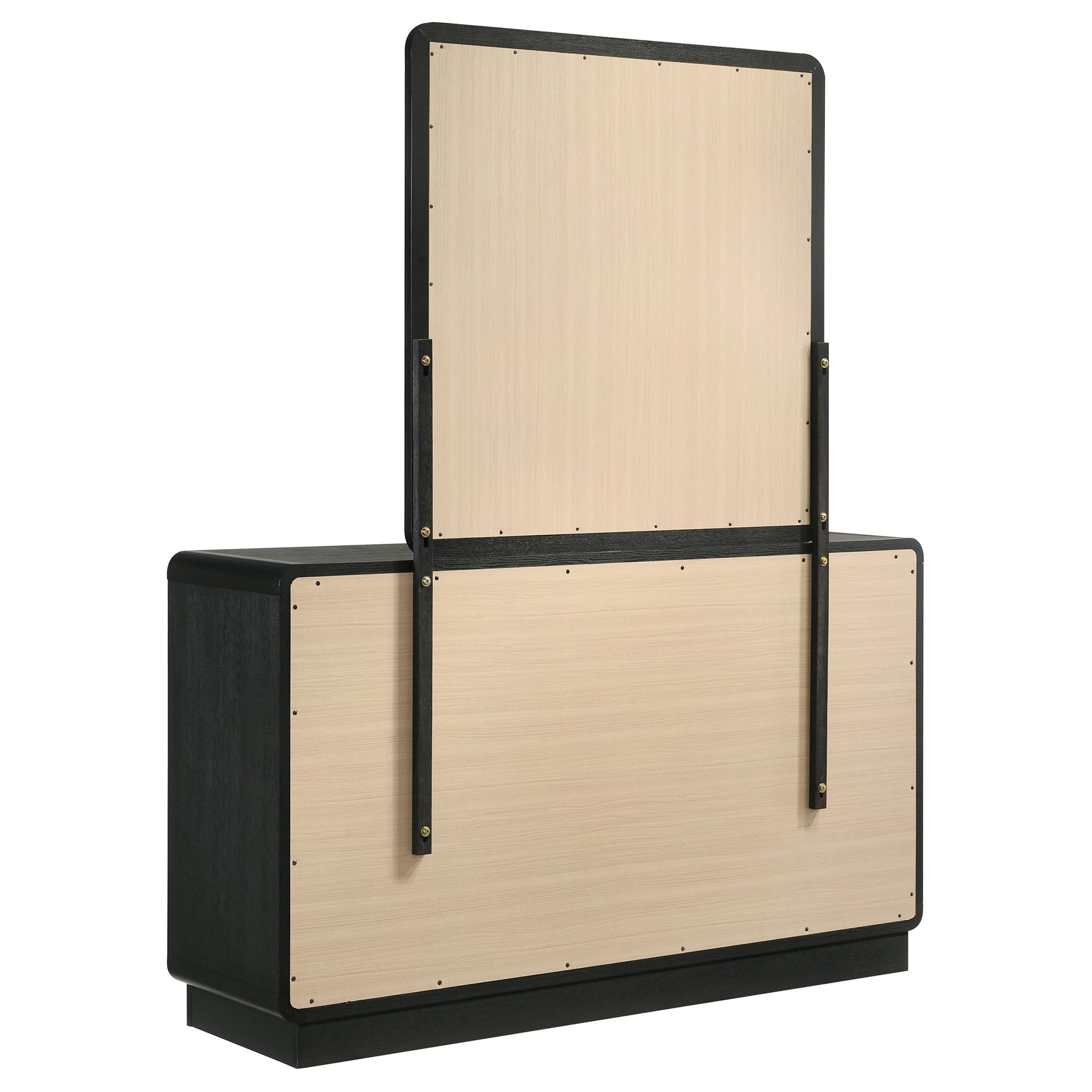 Cavelle 6-drawer Dresser and Mirror Black - Tampa Furniture Outlet