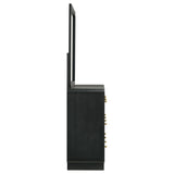 Cavelle 6-drawer Dresser and Mirror Black - Tampa Furniture Outlet