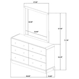 Cavelle 6-drawer Dresser and Mirror Black - Tampa Furniture Outlet
