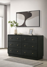 Cavelle 6-drawer Dresser Cabinet Black - Tampa Furniture Outlet