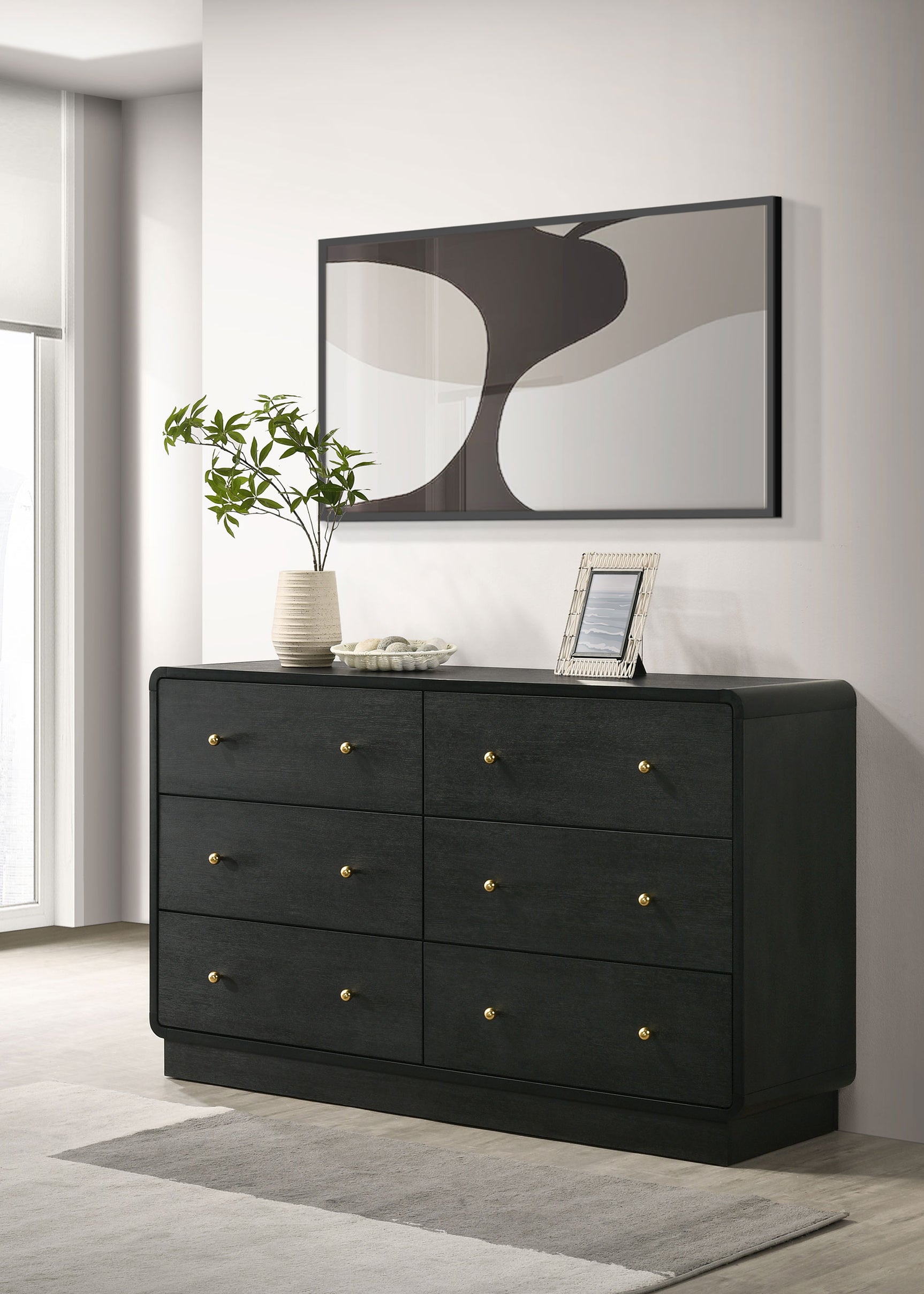 Cavelle 6-drawer Dresser Cabinet Black - Tampa Furniture Outlet