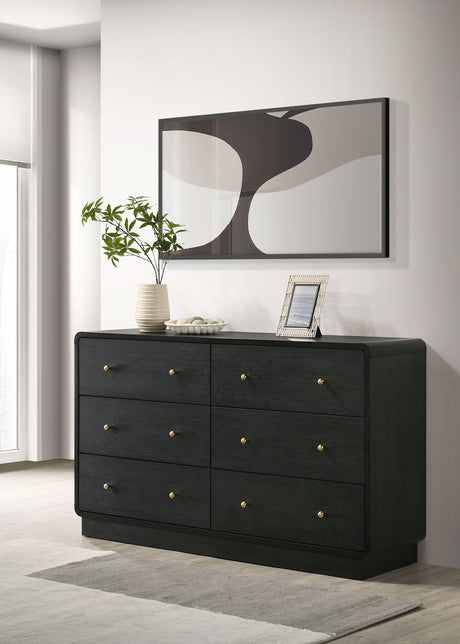 Cavelle 6-drawer Dresser Cabinet Black - Tampa Furniture Outlet