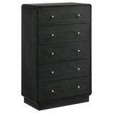Tampa Furniture Outlet - Coaster - Cavelle 5-drawer Chest of Drawers Black - 223665