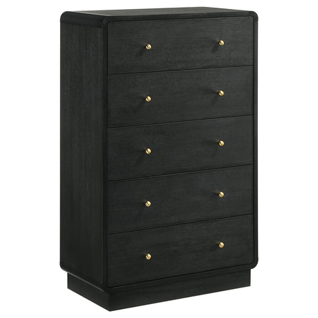 Tampa Furniture Outlet - Coaster - Cavelle 5-drawer Chest of Drawers Black - 223665
