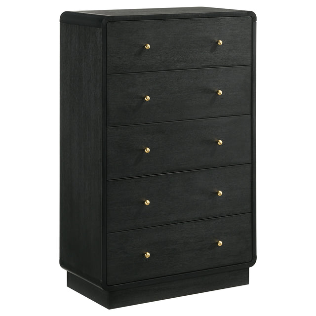Tampa Furniture Outlet - Coaster - Cavelle 5-drawer Chest of Drawers Black - 223665