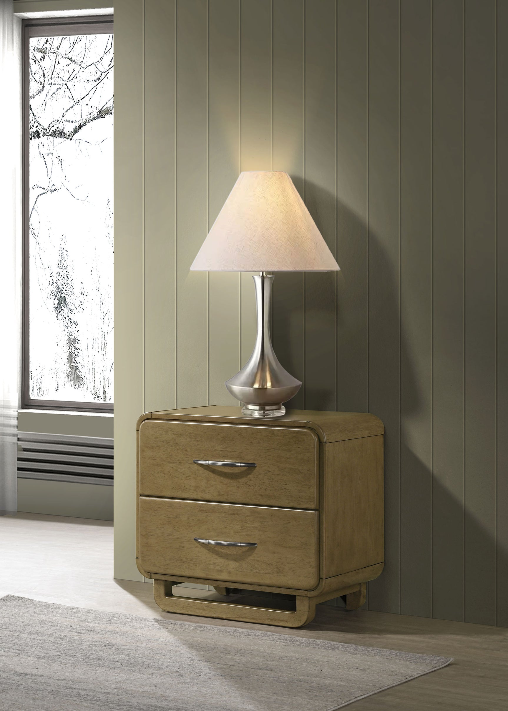 Amsbury 2-drawer Nightstand Bedside Table Nutmeg - Tampa Furniture Outlet