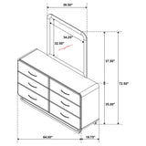 Amsbury 6-drawer Dresser and Mirror Nutmeg - Tampa Furniture Outlet