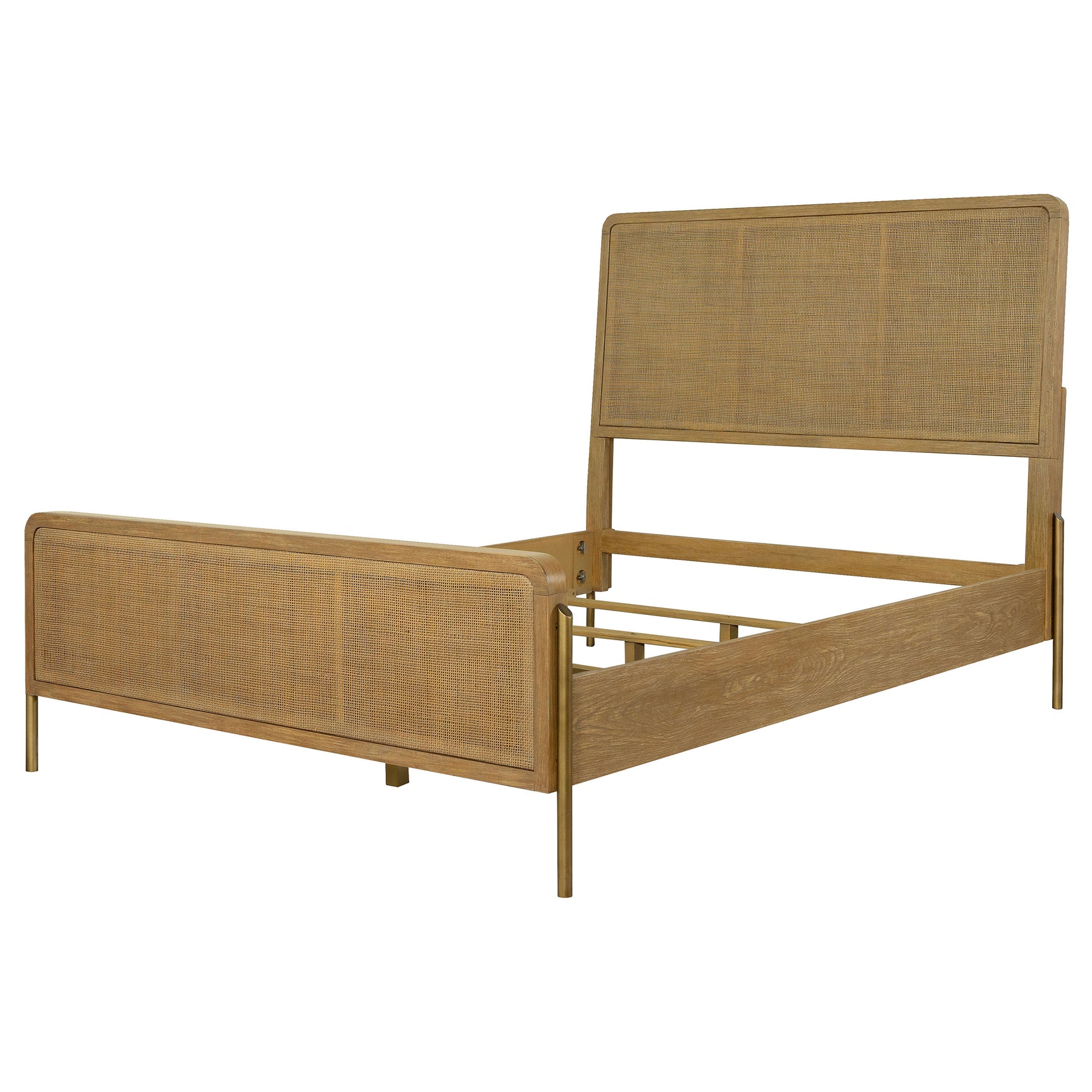 Arini Rattan California King Panel Bed Sand Wash and Natural - Tampa Furniture Outlet