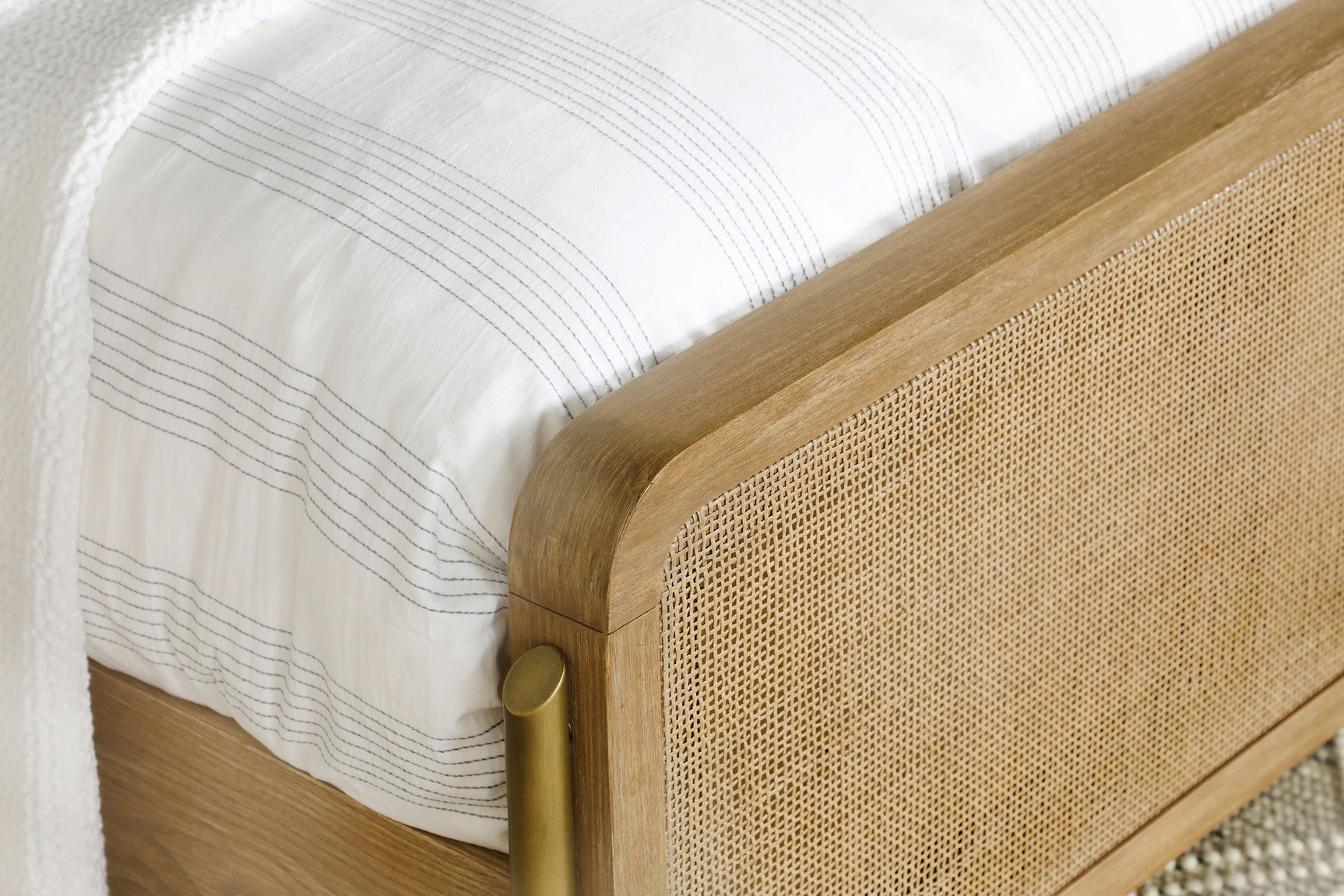 Arini Rattan California King Panel Bed Sand Wash and Natural - Tampa Furniture Outlet