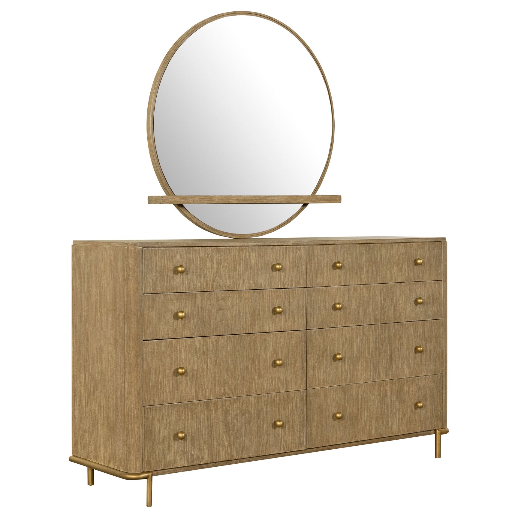 Tampa Furniture Outlet - Coaster - Arini 8-drawer Dresser with Mirror Sand Wash - 224303M