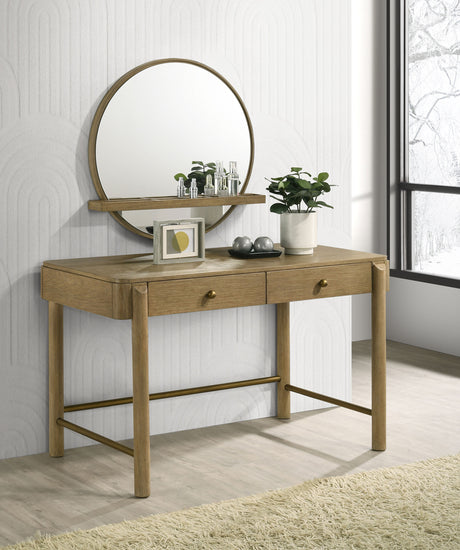 Arini 2-piece Makeup Vanity Table and Mirror Set Sand Wash - Tampa Furniture Outlet