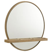 Tampa Furniture Outlet - Coaster - Arini Round Vanity Wall Mirror with Shelf Sand Wash - 224308