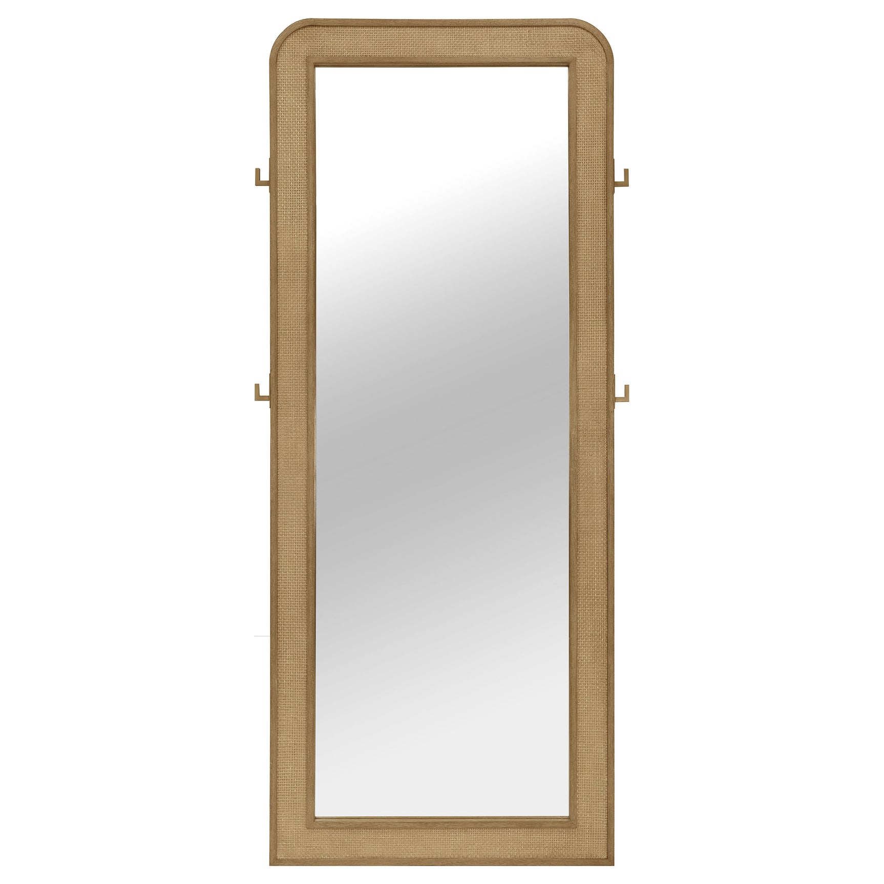 Arini Cane Weave Full Length Standing Floor Mirror Sand Wash - Tampa Furniture Outlet