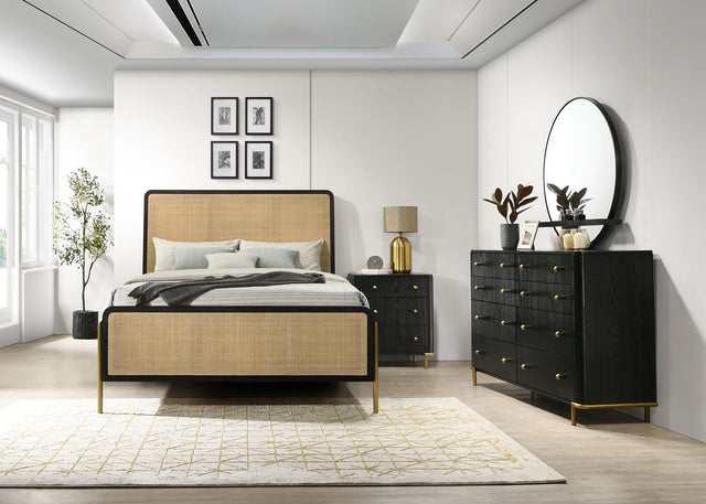 Tampa Furniture Outlet - Coaster - Arini 4-piece California King Bedroom Set Black and Natural - 224330KW-S4