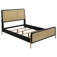 Tampa Furniture Outlet - Coaster - Arini Rattan Queen Panel Bed Black and Natural - 224330Q