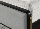 Arini Upholstered Eastern King Panel Bed Black and Grey - Tampa Furniture Outlet