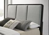 Arini Upholstered Queen Panel Bed Black and Grey - Tampa Furniture Outlet