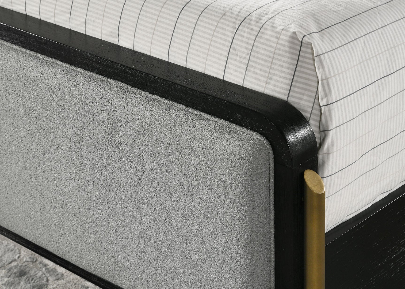 Arini Upholstered Queen Panel Bed Black and Grey - Tampa Furniture Outlet