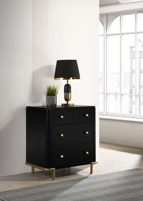 Arini 3-drawer Nightstand Black - Tampa Furniture Outlet
