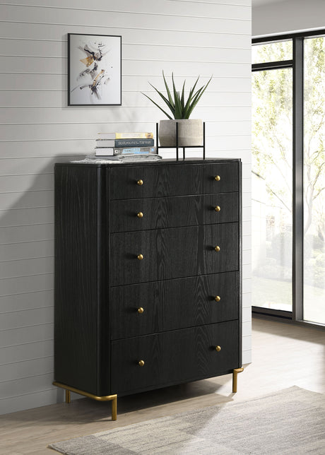 Arini 5-drawer Bedroom Chest Black - Tampa Furniture Outlet