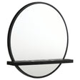 Tampa Furniture Outlet - Coaster - Arini Round Vanity Wall Mirror with Shelf Black - 224338