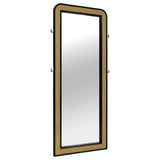 Arini Cane Weave Full Length Standing Floor Mirror Black - Tampa Furniture Outlet