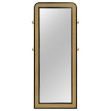 Arini Cane Weave Full Length Standing Floor Mirror Black - Tampa Furniture Outlet