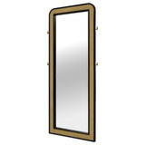 Arini Cane Weave Full Length Standing Floor Mirror Black - Tampa Furniture Outlet