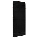 Arini Cane Weave Full Length Standing Floor Mirror Black - Tampa Furniture Outlet