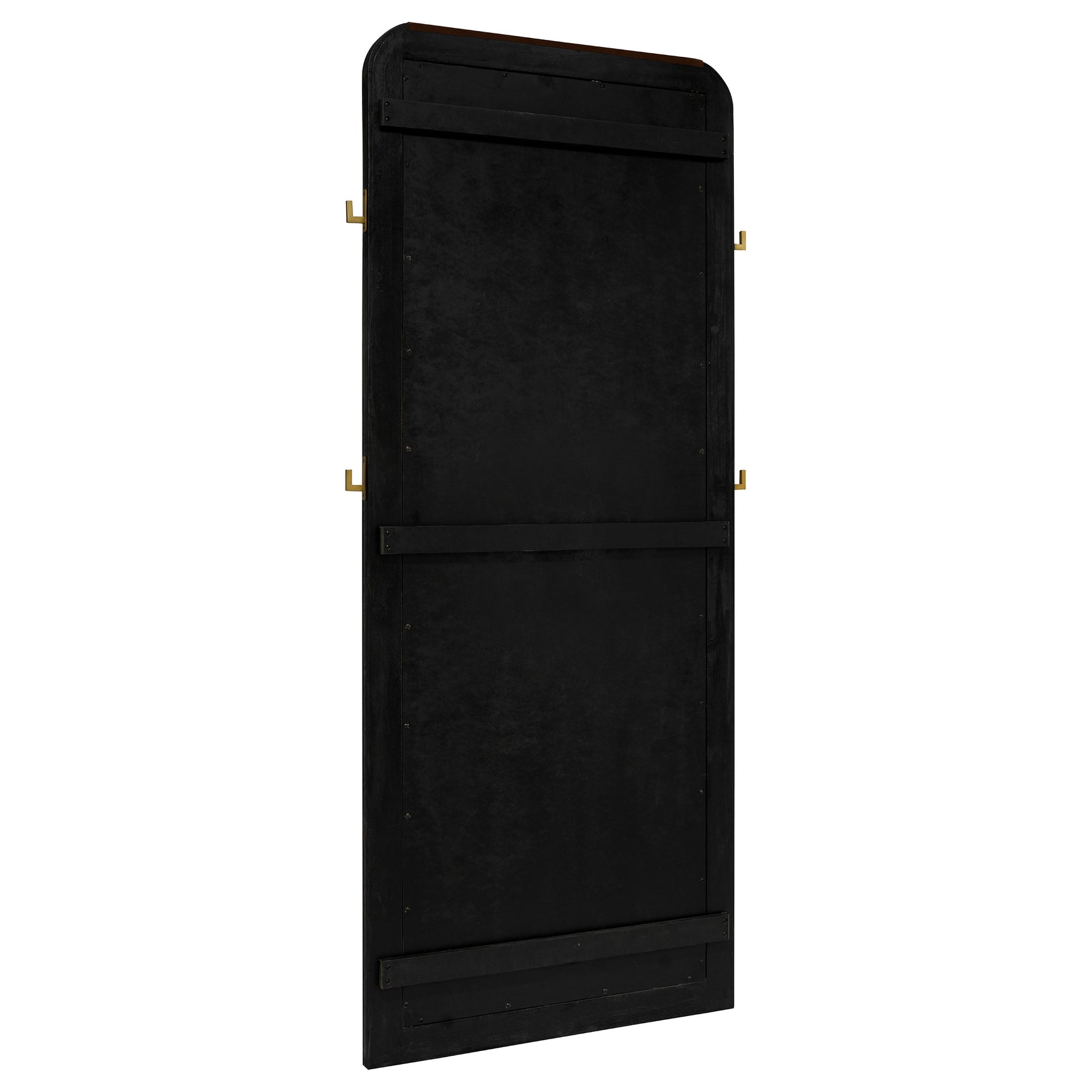 Arini Cane Weave Full Length Standing Floor Mirror Black - Tampa Furniture Outlet