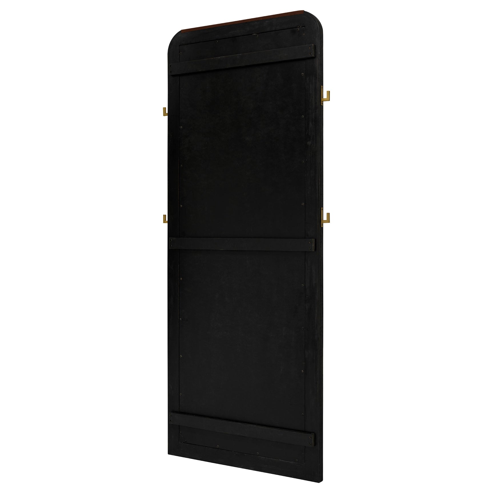 Arini Cane Weave Full Length Standing Floor Mirror Black - Tampa Furniture Outlet