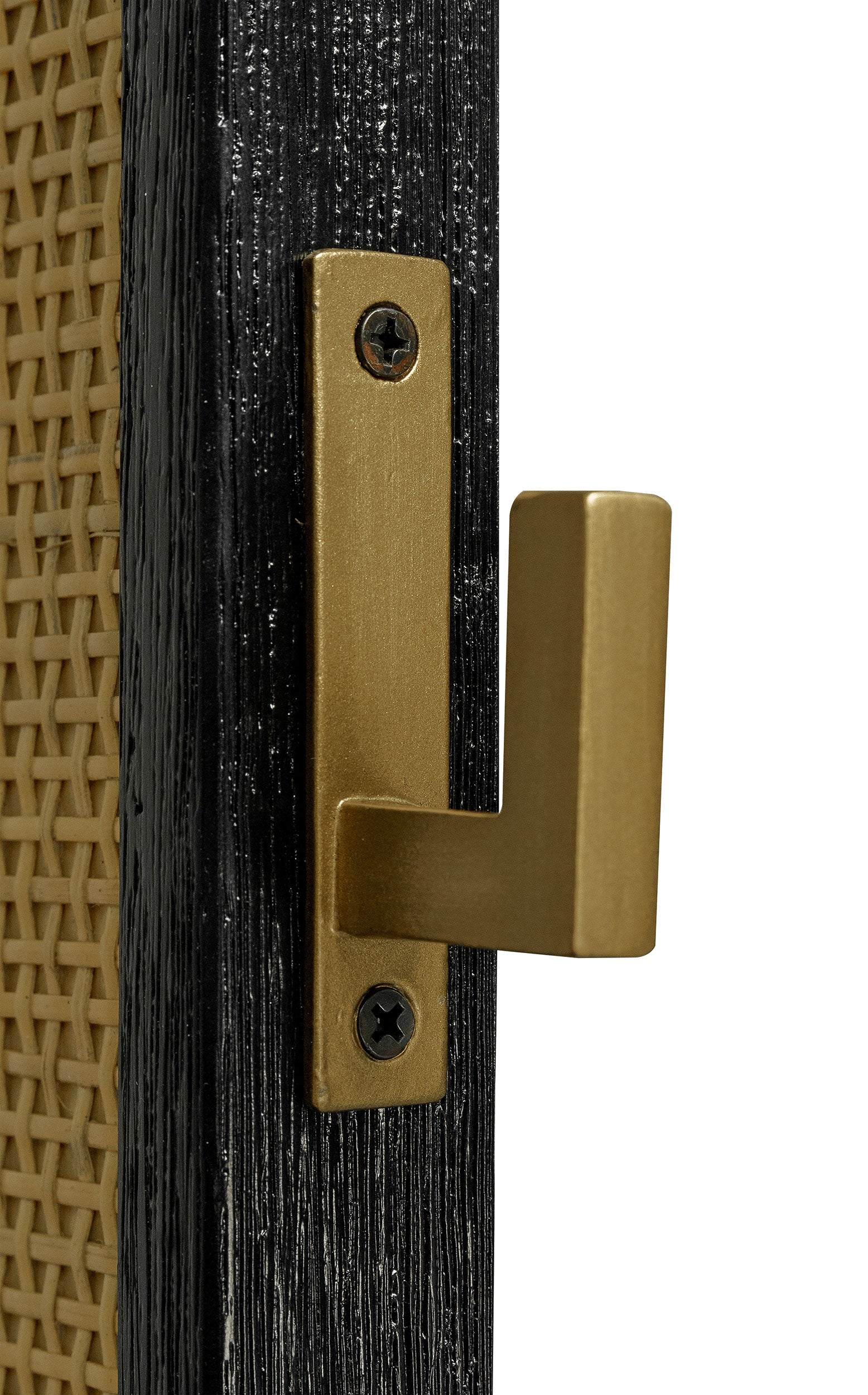 Arini Cane Weave Full Length Standing Floor Mirror Black - Tampa Furniture Outlet