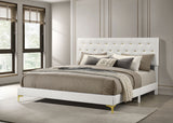 Kendall Upholstered Eastern King Panel Bed White - Tampa Furniture Outlet