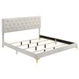 Tampa Furniture Outlet - Coaster - Kendall Upholstered Eastern King Panel Bed White - 224401KE
