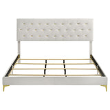 Kendall Upholstered Eastern King Panel Bed White - Tampa Furniture Outlet
