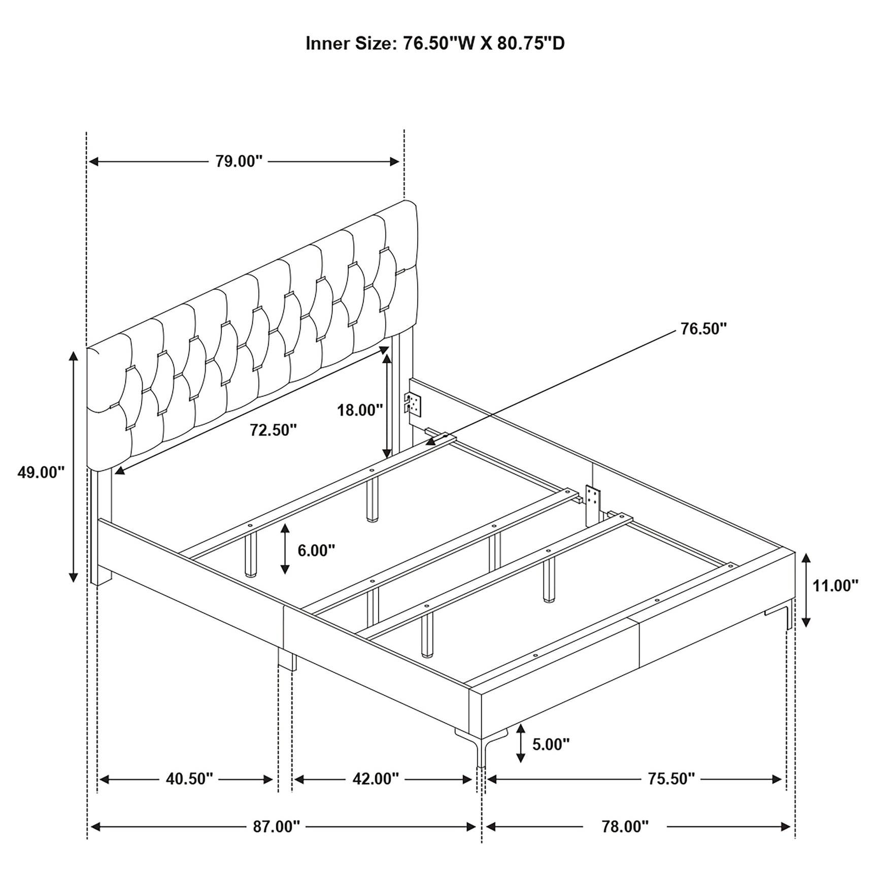 Kendall Upholstered Eastern King Panel Bed White - Tampa Furniture Outlet
