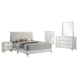 Kendall 5-piece California King Bedroom Set White - Tampa Furniture Outlet