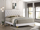 Kendall Upholstered California King Panel Bed White - Tampa Furniture Outlet
