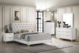 Kendall Upholstered California King Panel Bed White - Tampa Furniture Outlet