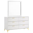 Tampa Furniture Outlet - Coaster - Kendall 6-drawer Dresser with Mirror White - 224403M