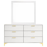 Kendall 6-drawer Dresser with Mirror White - Tampa Furniture Outlet