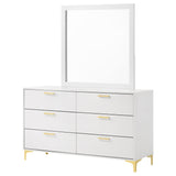 Kendall 6-drawer Dresser with Mirror White - Tampa Furniture Outlet