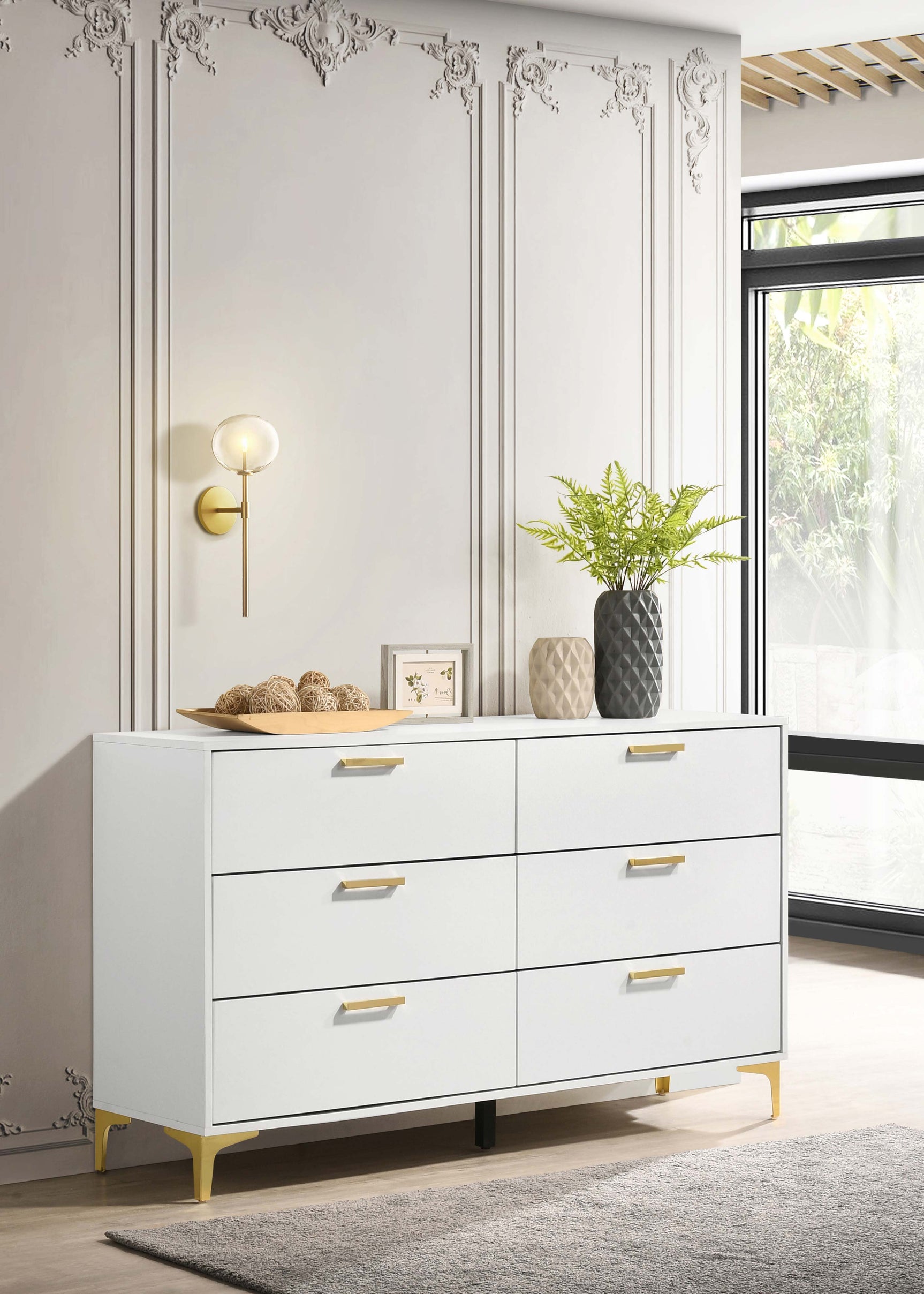 Kendall 6-drawer Dresser White - Tampa Furniture Outlet
